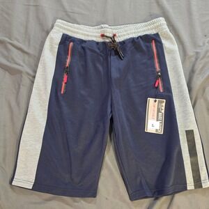 Marx & Dutch Mens Navy Blue Grey Athletic Gym Shorts Size L NWT 1763